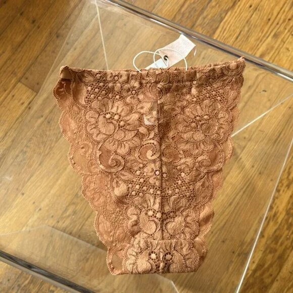 NWT $88 HAH 2-PC SET Got Ur Back Bra & Chase Me Down Panty Brown Sugar Nude XS - Picture 9 of 11